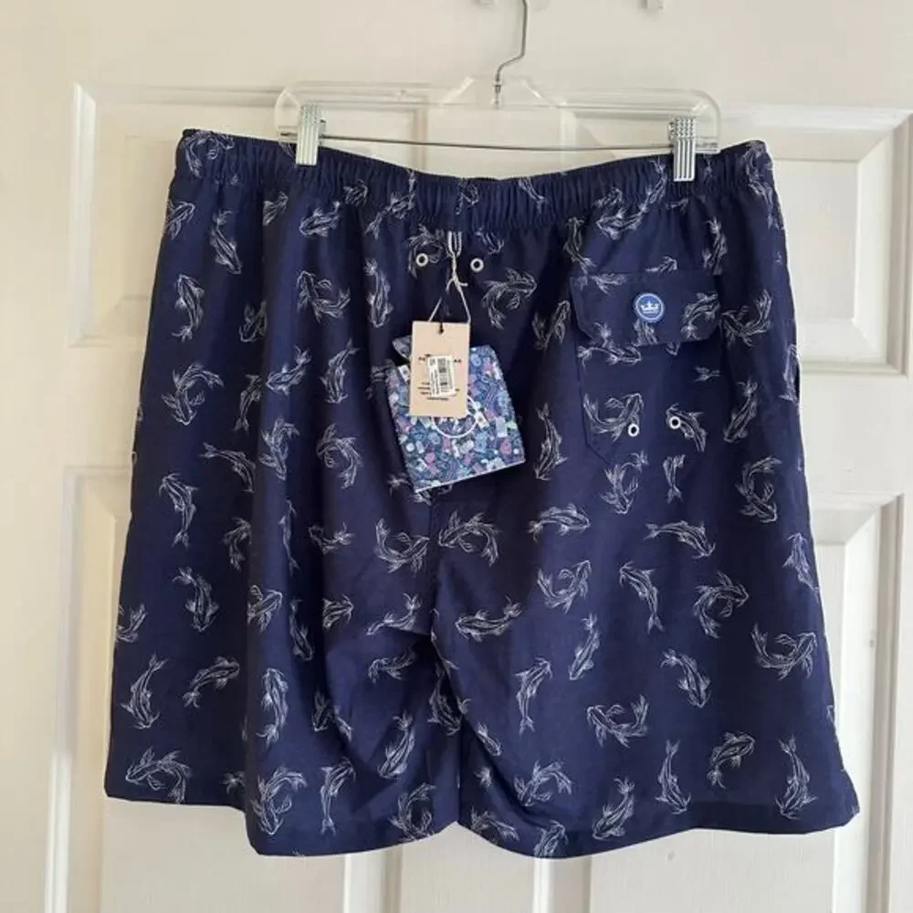 NWT Peter Millar Atlantic Blue Secret Cove Swim Trunks‎ Blue Size XL Coastal